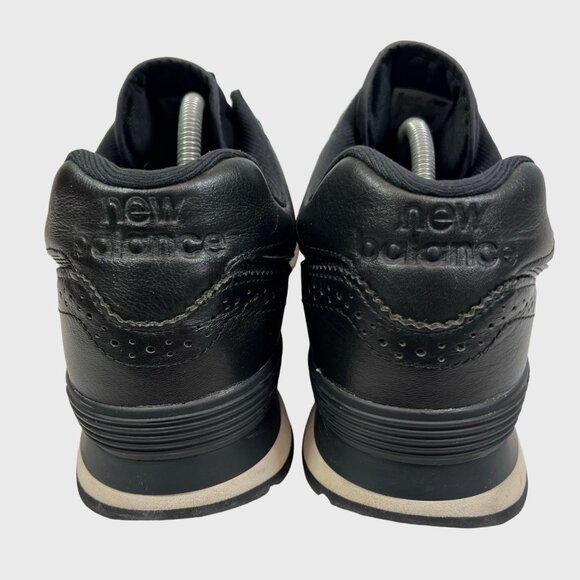 New Balance Classic 574 Mens Black White Sneakers sz 15 Wide 2E Premium Leather